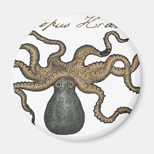 Octopus Kraken Vintage Illustration Magnet