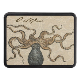 Octopus Kraken Vintage Illustration Trailer Hitch Cover