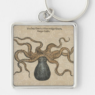 Octopus Kraken vintage Print illustration Art Keychain
