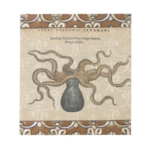 Octopus Kraken vintage scientific illustration Notepad
