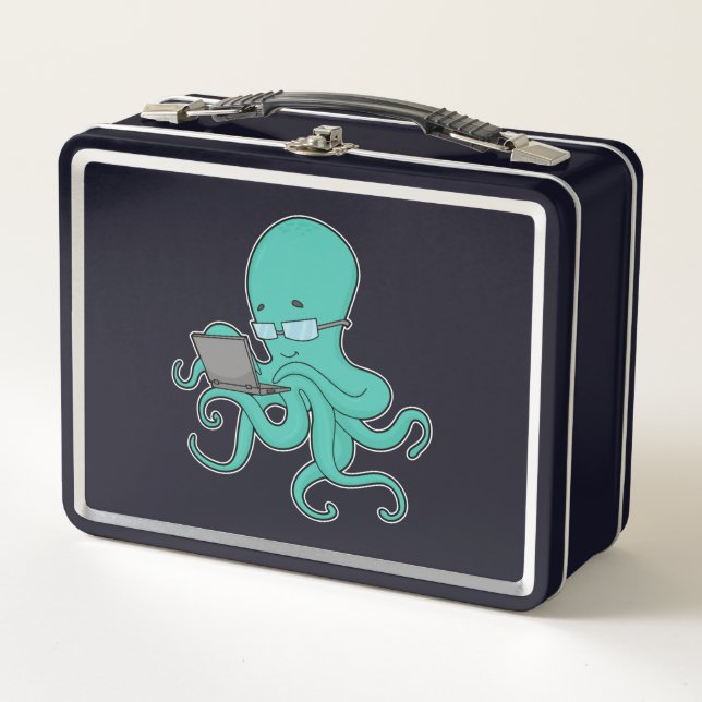 Octopus Laptop Metal Lunch Box (Front)