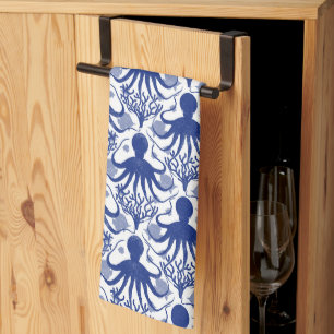 Octopus (light background) kitchen towel