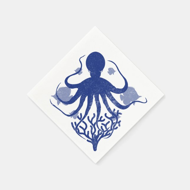Octopus (light background) napkin (Corner)