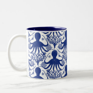 Octopus (light background) Two-Tone coffee mug