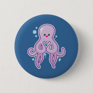 Octopus Loves You 2 Inch Round Button