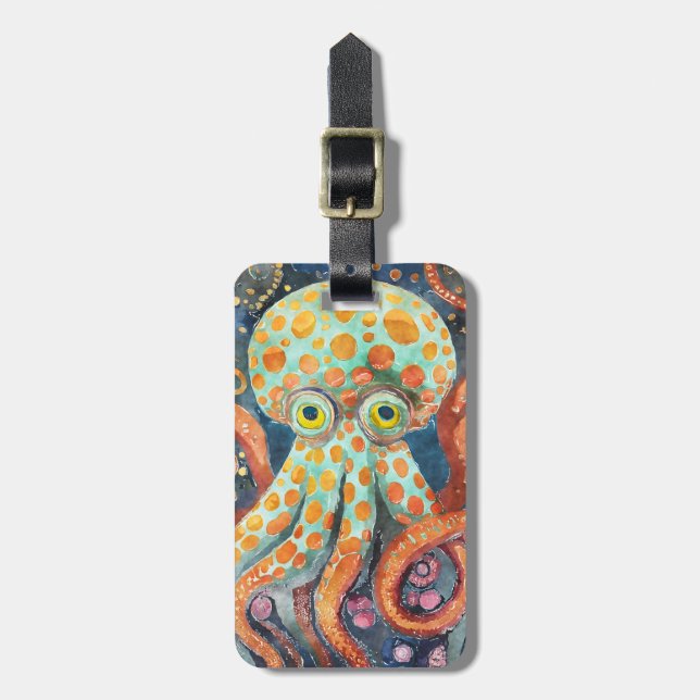 Octopus Luggage Tag (Front Vertical)