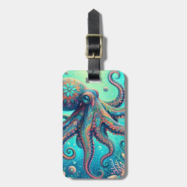 Octopus Luggage Tag (Front Vertical)