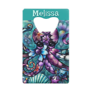 Octopus lunaire Turquoise floral côtier Personnali