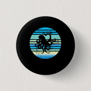Octopus Marine Biologist 1 Inch Round Button