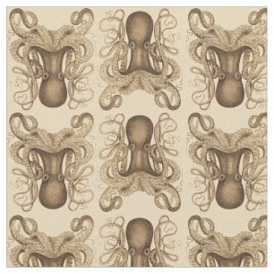 Octopus Marmoratus (Brown) Fabric