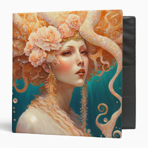 Octopus Mermaid Fantasy Art 3 Ring Binder