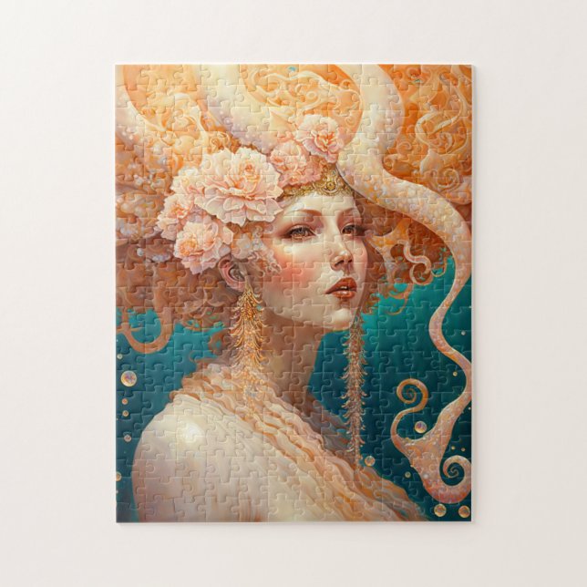 Octopus Mermaid Imaginaire Art Jigsaw Puzzle (Vertical)