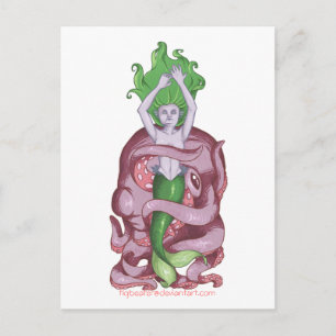 Octopus Mermaid Postcard