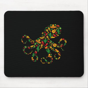 Octopus Mexican Sombrero Maracas Mexico Guitar Cin Mouse Pad