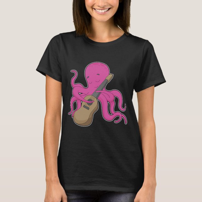 Octopus Musician Guitar Music T-Shirt (Front)