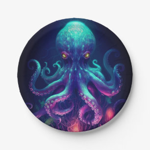Octopus Mythical Nautical Under the Sea Creatures Paper Plate
