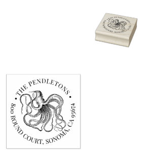Octopus Name Address Rubber Stamp