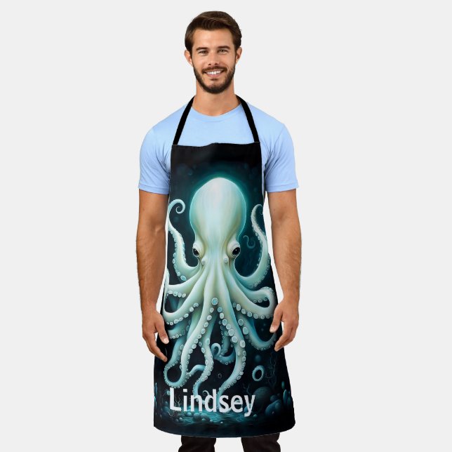 Octopus Nautical Marine Ocean Elegant  Apron (Worn)