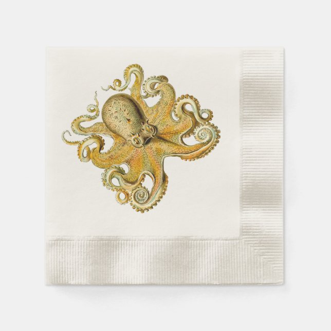 Octopus nautical napkins Lighthouse Route™ (Front)