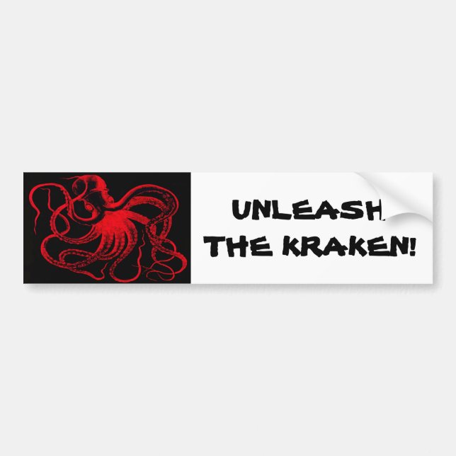 Octopus Nautical Steampunk Vintage Kraken Monster Bumper Sticker (Front)