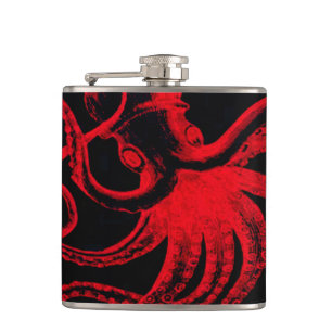 Octopus Nautical Steampunk Vintage Kraken Monster Hip Flask