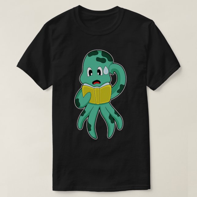 Octopus Nerd Book T-Shirt (Design Front)