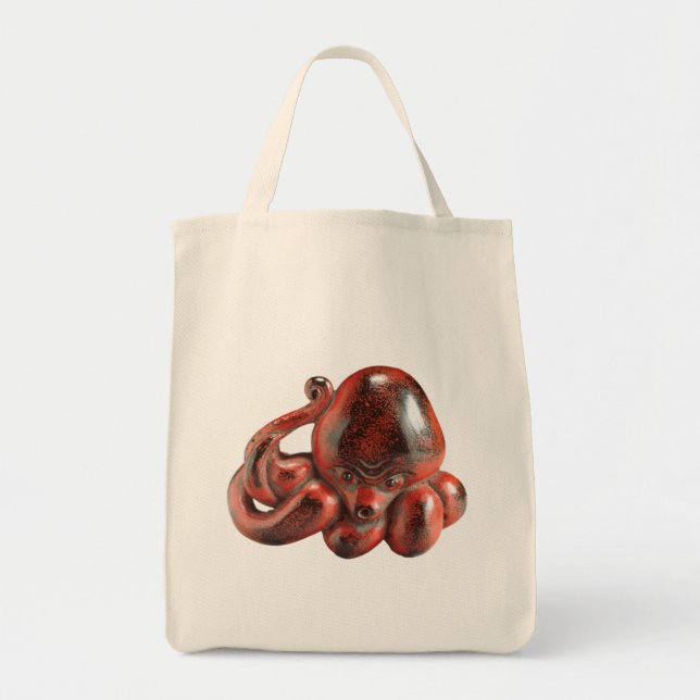 Octopus Netsuke Grocery Tote (Front)