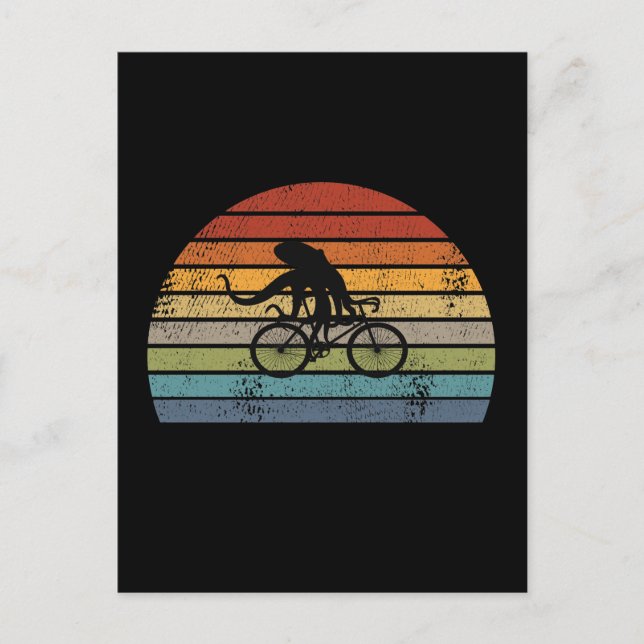 Octopus - Octopus Riding Bicycle Postcard (Front)