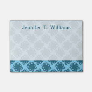 Octopus On Blue Pattern Add Your Name Post-it Notes