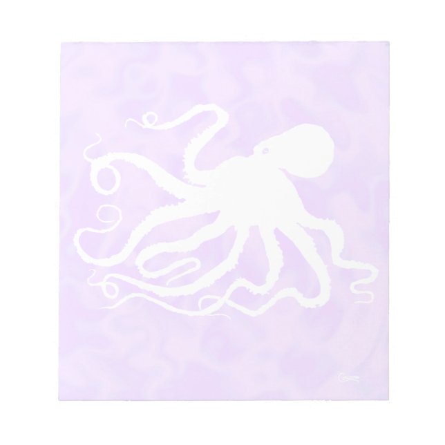 Octopus on Purple - 5.5" x 6" Notepad (Front)