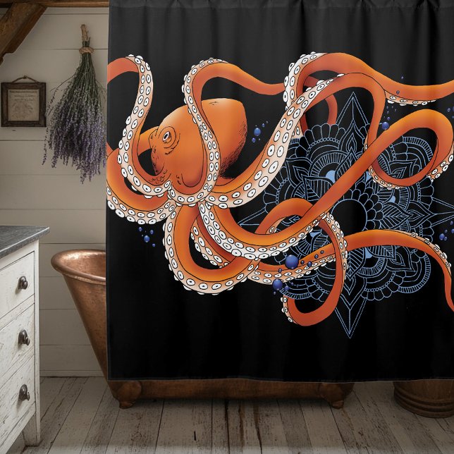 Octopus Orange Mandala Blue (Creator Uploaded)