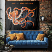 Octopus Orange Mandala Blue