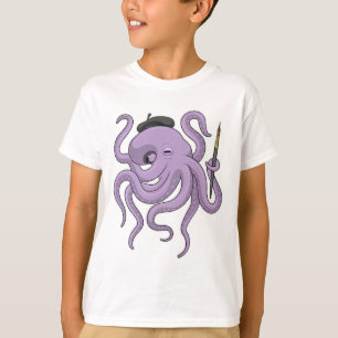 Octopus Painter Paint brush T-Shirt