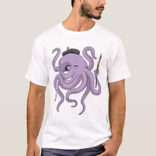 Octopus Painter Paint brush T-Shirt