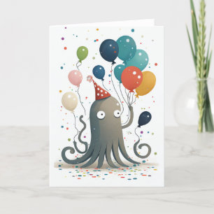 Octopus Party Folded Greeting Card