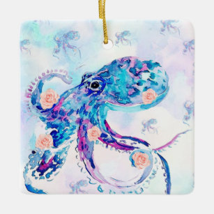 octopus pastel in dream ceramic ornament