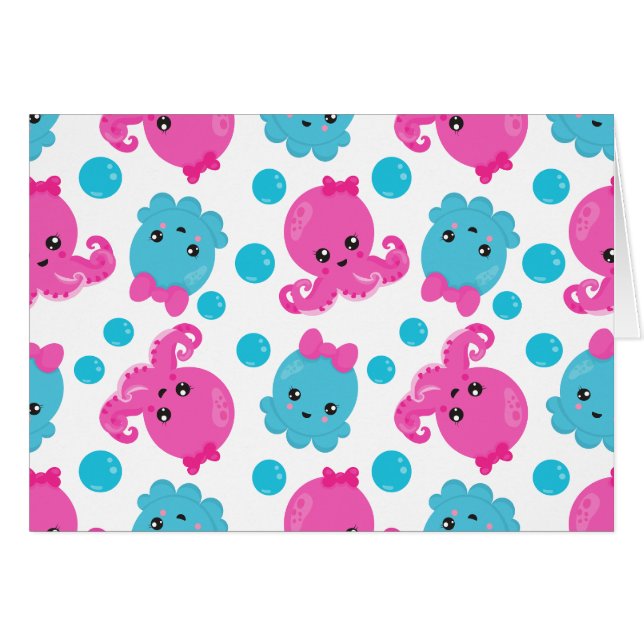 Octopus Pattern, Cute Octopus, Sea Animals (Front Horizontal)