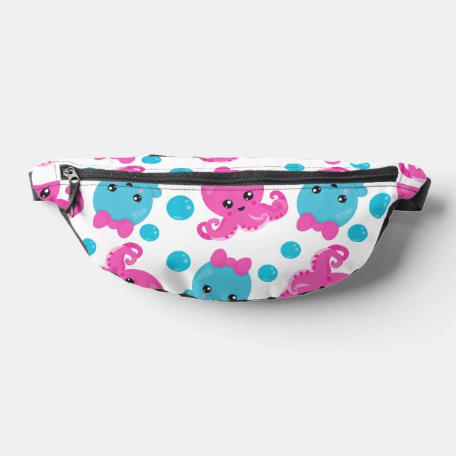 Octopus Pattern, Cute Octopus, Sea Animals Fanny Pack (Lay Down)