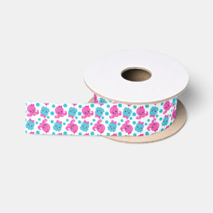 Octopus Pattern, Cute Octopus, Sea Animals Satin Ribbon