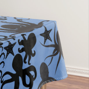 Octopus Pattern.w Blue BG Tablecloth