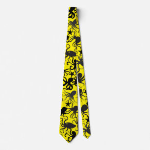 Octopus Pattern.w BYellow BG Tie