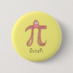 Octopus Pi Symbol Math Teacher Funny 2 Inch Round Button