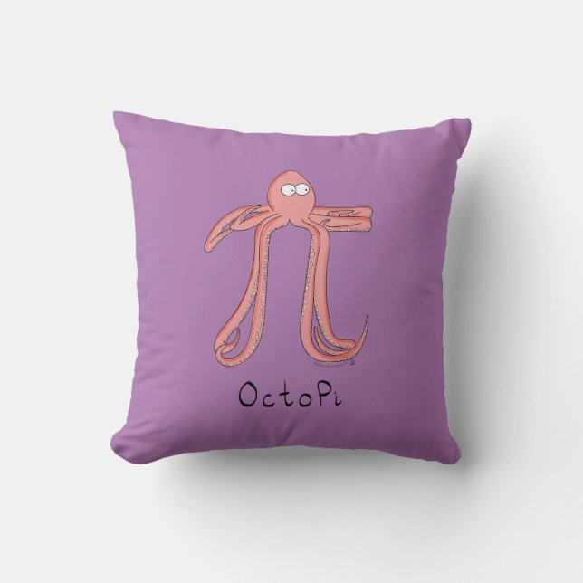 Octopus Pi Symbol Math Teacher Funny Throw Pillow (Front)