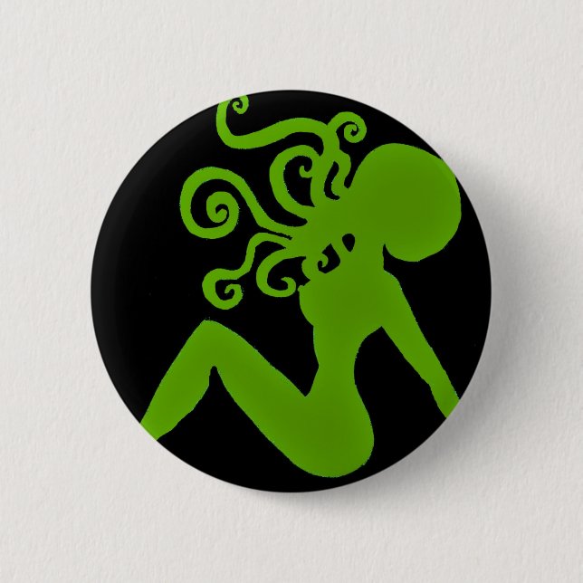 Octopus Pin-up Badge 2 Inch Round Button (Front)