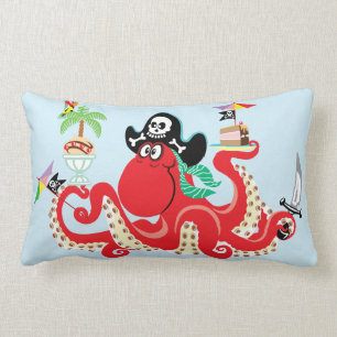octopus pirate lumbar pillow