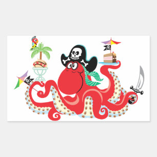 octopus pirate sticker