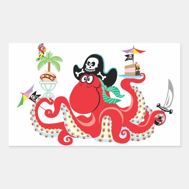 octopus pirate sticker (Front)