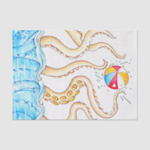Octopus Playing Beach Ball Tissue Paper