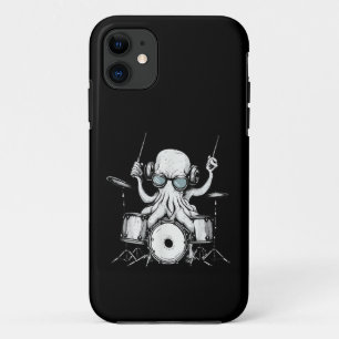 Octopus Playing Drums Drum Player Drummer Band iPhone 11 Case