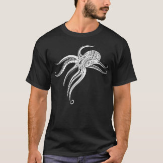 OCTOPUS POLYNESIAN TRIBAL Wht T-Shirt